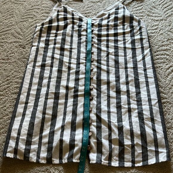 Style Rack Striped Sleeveless with Button Detail Mini Dress Medium - Picture 8 of 11